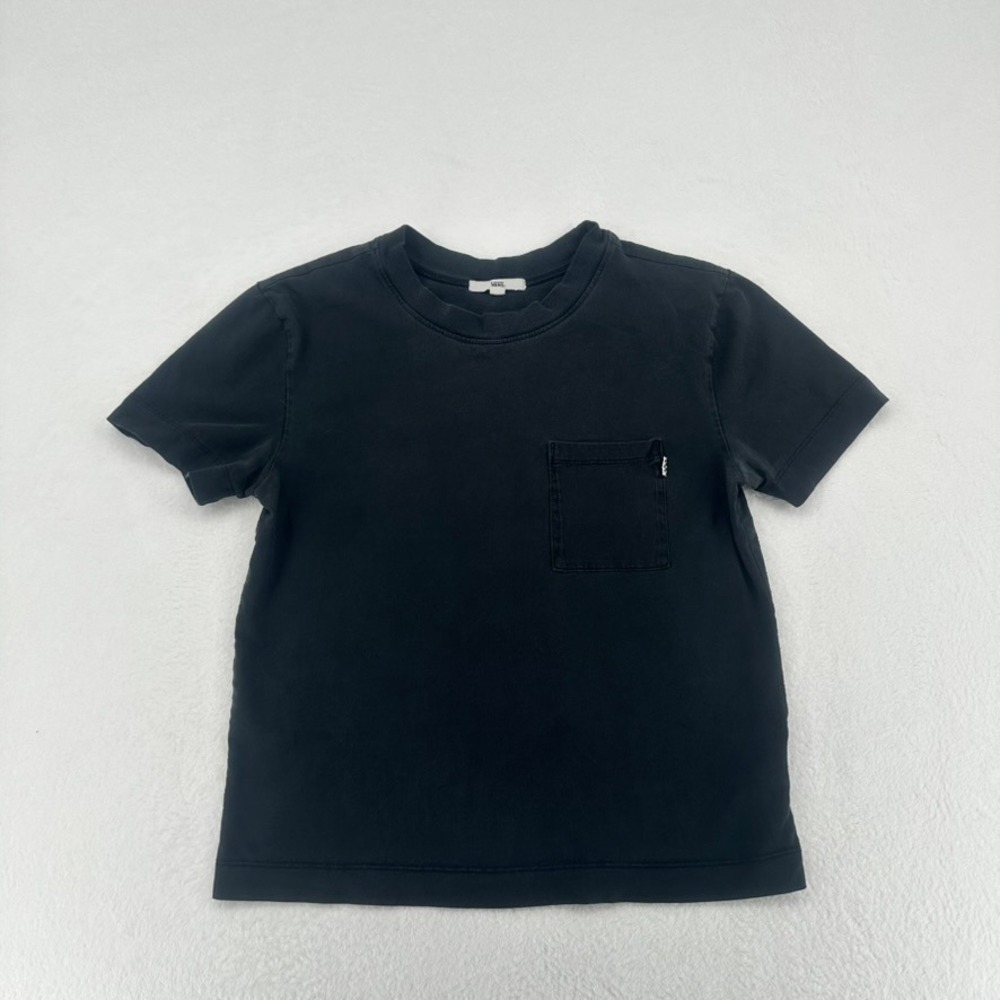 Vans Black Pocket T-Shirt Embroidered Back Logo Small‎